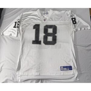 VTG NFL #18 Randy Moss Oakland Raiders Authentic Reebok Football Jersey White